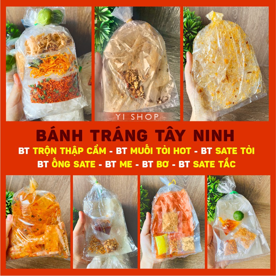 Bánh tráng Tay Ninh Satế Tỏi -Bơ -Me - Muối Nhuyễn -Trộn Thập Cẩm -Phô Mai