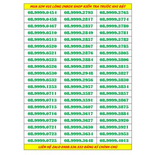 Sim tứ quý 9999 giữa  mobifone