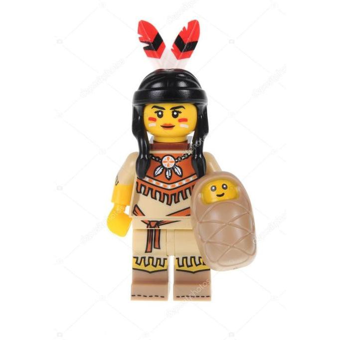 Mô Hình Lego Minifigures Series 15 Tribal Woman Có Khóa Kéo Không Có Nền