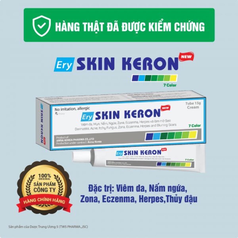 Gel Skin Keron hỗ trợ trị mụn trứng cá, viêm da.