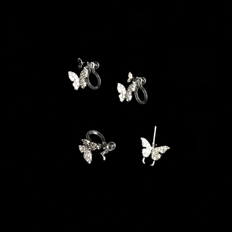 Hoa Tai Dáng Dài Hình Bướm Đính Đá Nhân Tạo Thời Trang