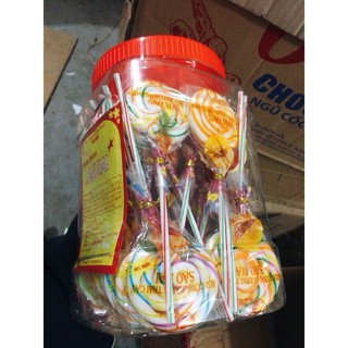 lọ 50 cây kẹo mút tròn xoáy đẹp mắt