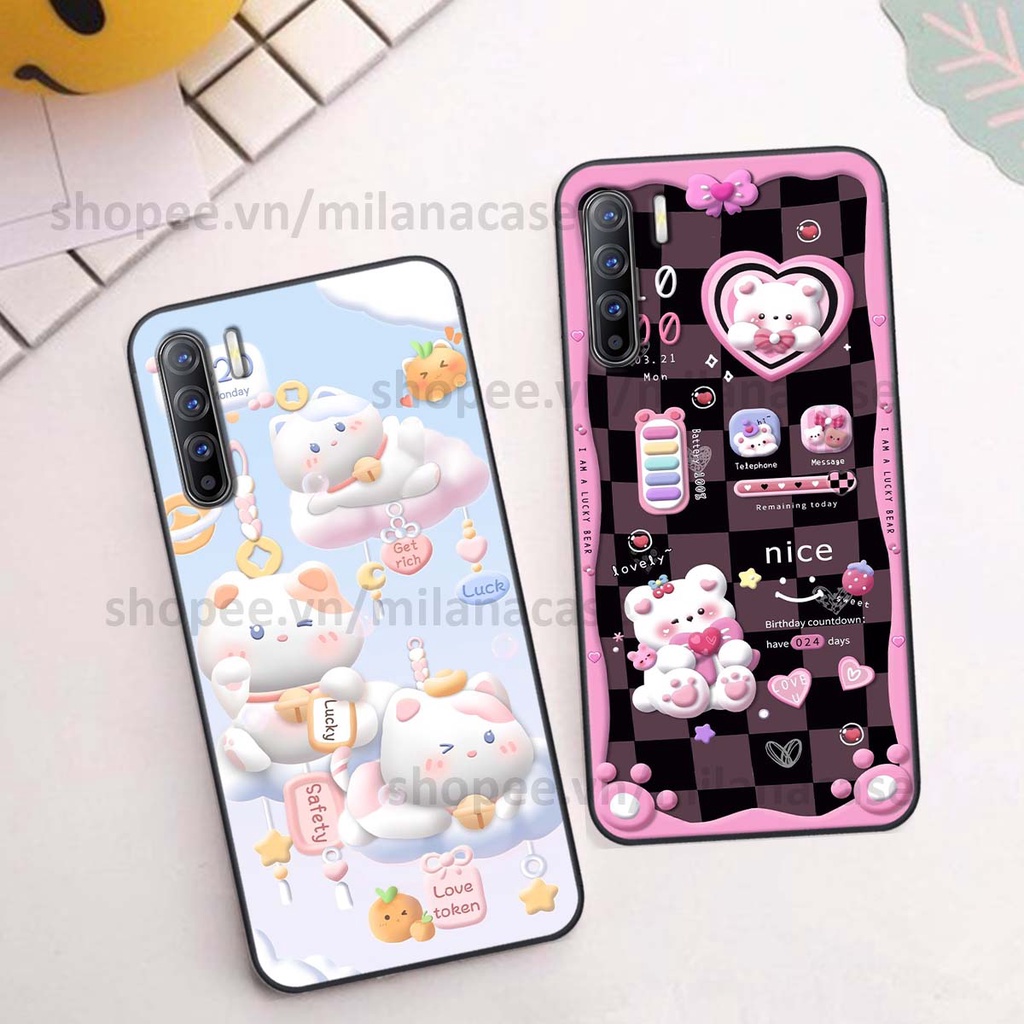 Ốp Oppo Reno3 / Reno3 Pro / Reno 3 hình đồng hồ icon gấu mèo cute cực dễ thương ngộ nghĩnh