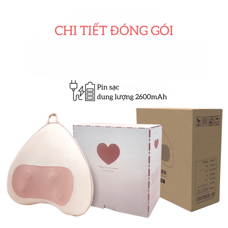 Máy Massage Lưng cổ vai gáy Thắt Lưng,matxa Cột Sống Cao Cấp Breo market R18 Mát xa Chườm Nóng Mềm mại Không Dây