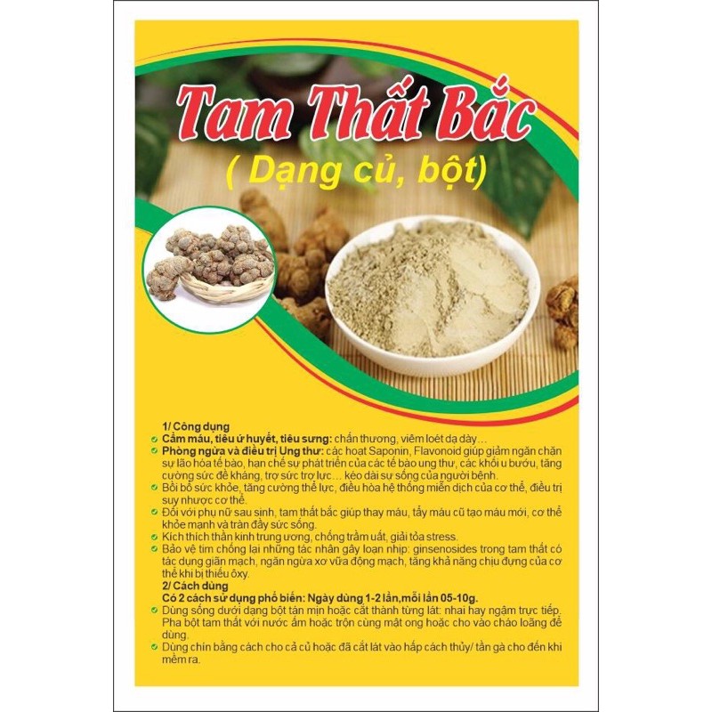 Tam thất Bắc ( củ hoặc bột nghiền)