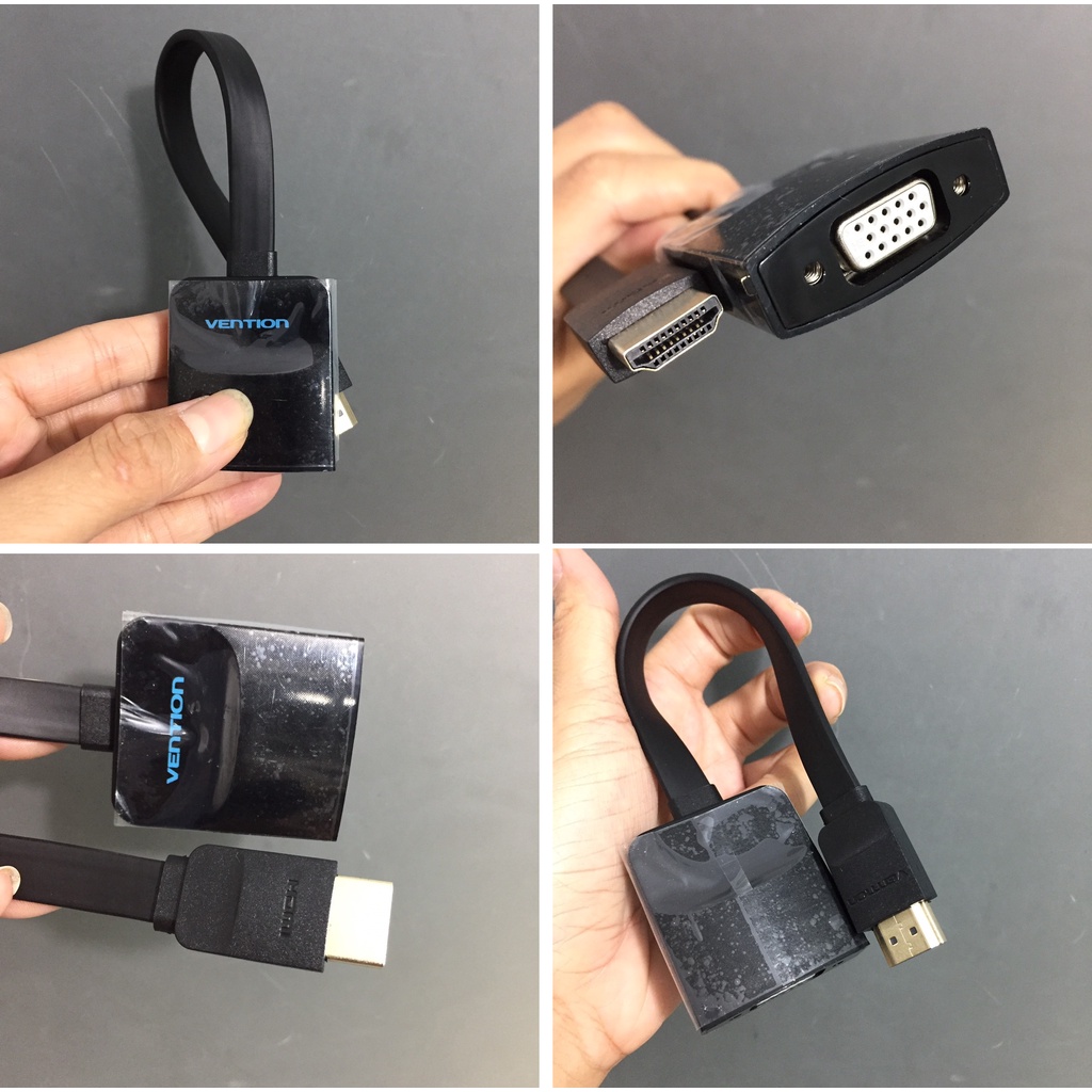 Đầu chuyển HDMI sang VGA Vention 74345 (15cm_dây dẹp)