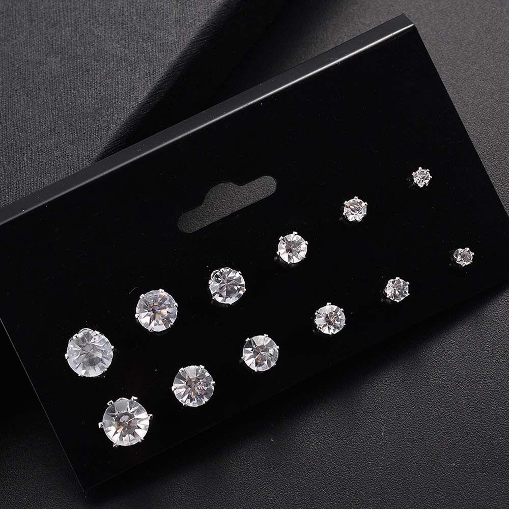 Set 6 Đôi Bông Tai Tròn Kiểu Dáng Hình Học Sang Trọng|Trang Sức Vòng Đeo Tay Thời Trang Sành Điệu Cho Nữ