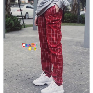  Quần Baggy Sọc Caro Plaid Pants Lưng Thun Dáng Rộng Nam Nữ Unisex Oversize Ulzzang - MM 