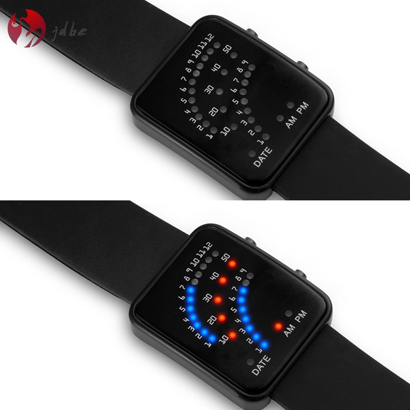 ✿JDBE✿ LED Electronic Wrist Watch Sector Binary Digital Waterproof Fashion Unisex Couple Watches