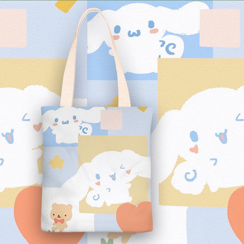 Túi vải canvas in hình chú chó đáng yêu