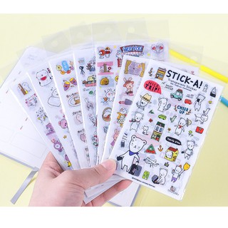 Set sticker nhãn dáng miếng dán hoạt hình 6 tấm.OD010