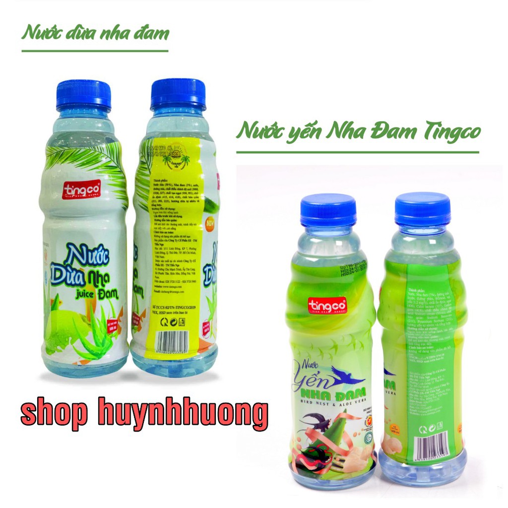 Thùng 24 Chai Nước yến nha đam / Dừa Nha Đam Tingco chai 500ml