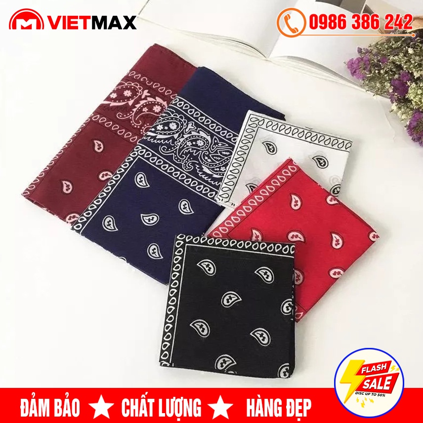 🔥 [SALE] Khăn Họa Tiết Hiphop Cá Tính - Khăn Turban Vuông Đội Đầu Quàng Cổ Nam Nữ 55x55 cm