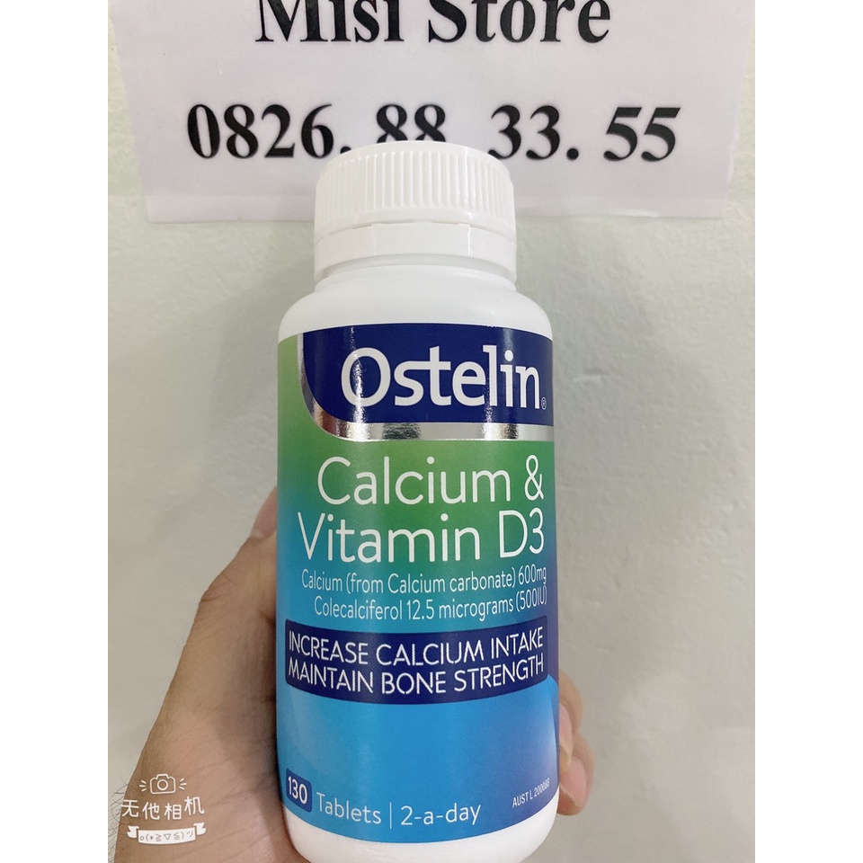 Canxi cho bà bầu, Ostelin Calcium & Vitamin D3, 130 viên của Úc