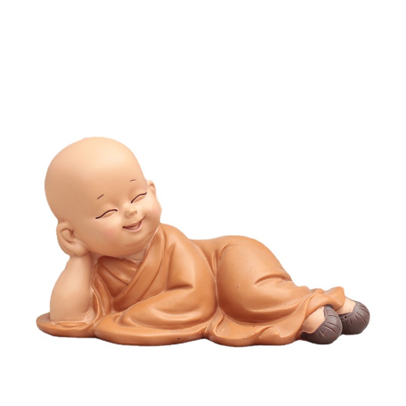 Tượng chú tiểu mini mẫu nằm đáng yêu  trang trí nhà cửa, xe ô tô - Linh Tinh 10k