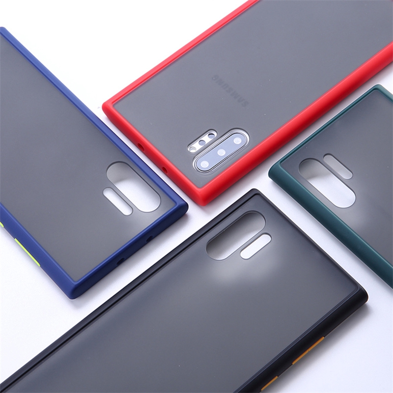 Ốp điện thoại nhám trong suốt  màu tương phản chống sốc cho Samsung Galaxy S10 S10E Lite S9 Plus S8