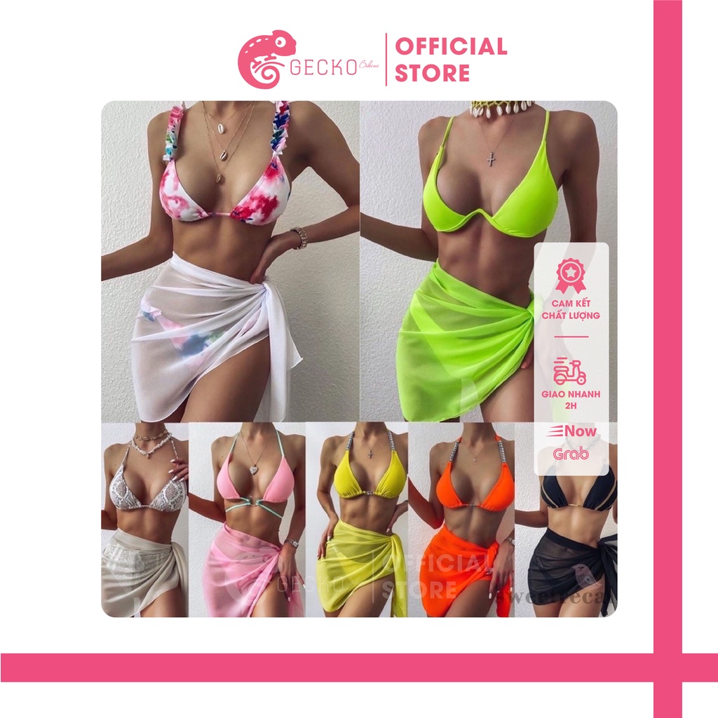 Khăn Quấn Phối Lưới Mặc Ngoài Đồ Bơi Bikini Thời Trang Nữ GK0425 (Ảnh Thật)