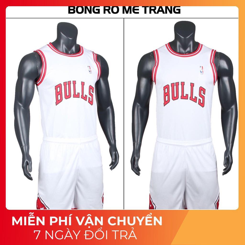 ÁO BÓNG RỔ BULL NGƯỜI LỚN MÀU TRẮNG