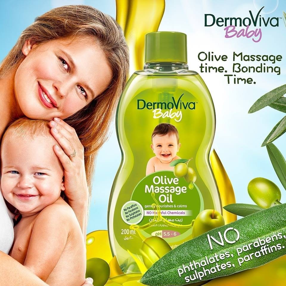 Dầu mát xa DermoViva chiết xuất Olive cho trẻ em 200ml