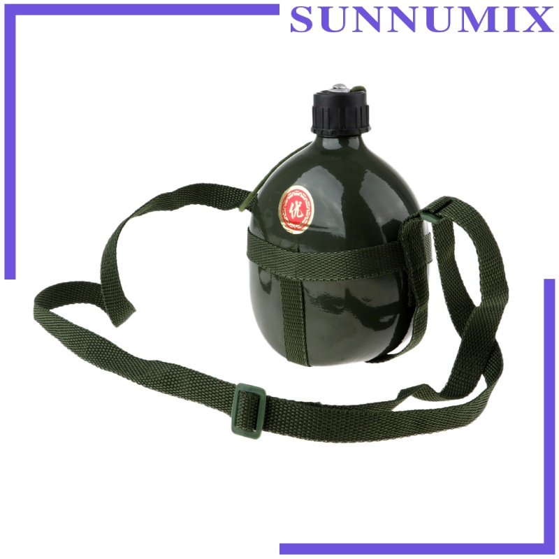 [Sunnimix] Bình Nước Cắm Trại Ngoài Trời Phong Cách Retro Kèm Dây Đeo