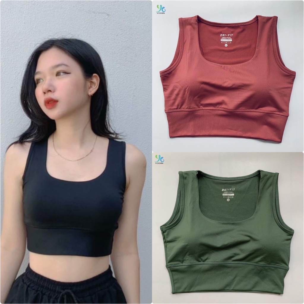Áo bra tập gym yoga chất đanh mịn đẹp tặng kèm mút ngực - đồ tập gym yoga nữ (Áo sát nách)