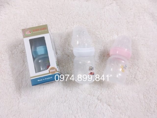 [Mã 267FMCGSALE giảm 8% đơn 500K] Bình sữa Baby nhựa PP không BPA 60ml