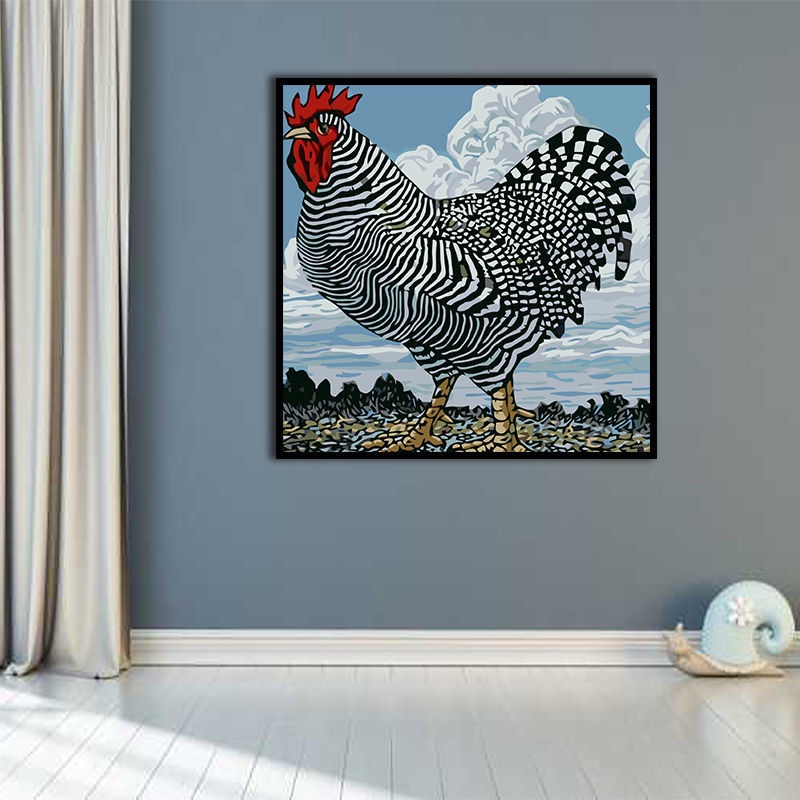 tranh số hoá Con gà trống tự làm tùy chỉnh giải nén thủ công điền và tô màu nền trang trí tường bức tranh sơn dầu