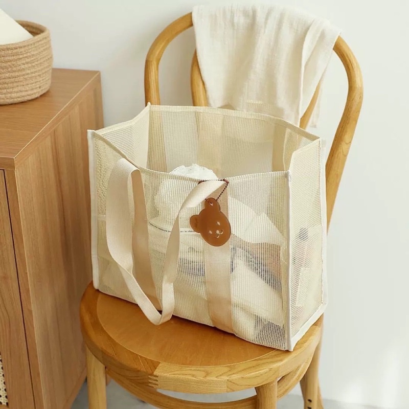 Túi Lưới Bỉm Sữa Dành Cho Mẹ và Bé KT 36x29x15cm Đi Biển Đi Chơi Xuất Hàn Cực Đẹp Decor