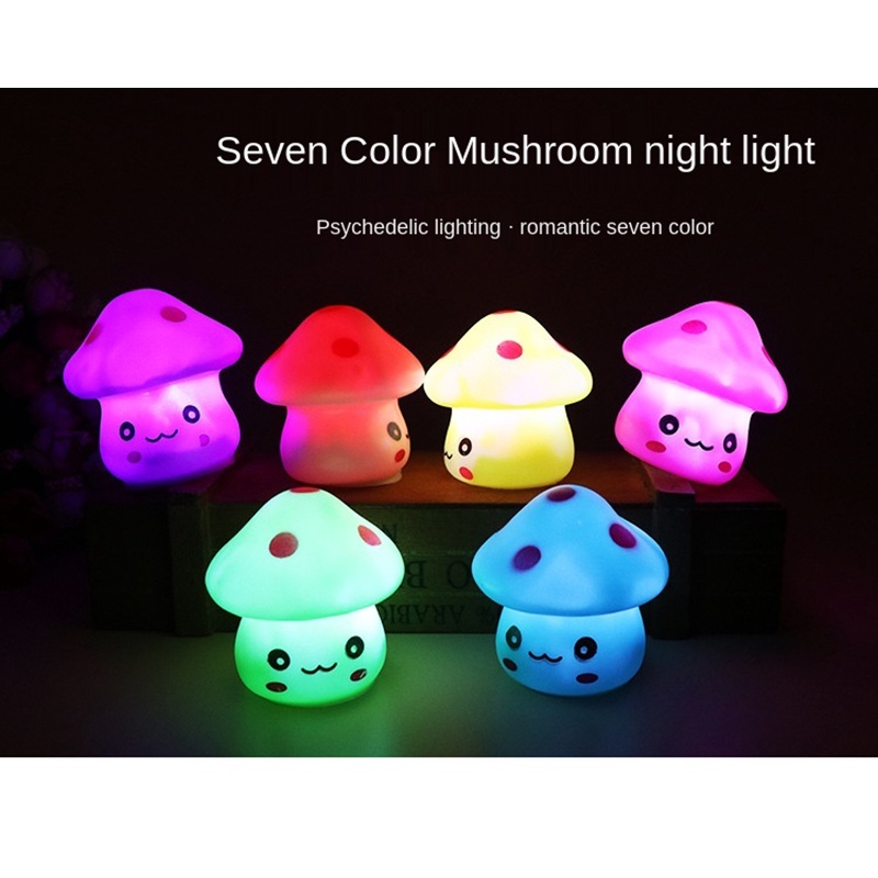 Mới Đèn Ngủ LED Hình Cây Nấm Dễ Thương Cho Bé