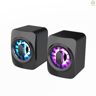 Loa A1 Mini Rgb Cổng Cắm 3.5mm 6w Âm Thanh Siêu Trầm Điều Khiển Âm Lượng Có Dây Cho Laptop / Máy Tính Bảng / Pc / Điện Thoại