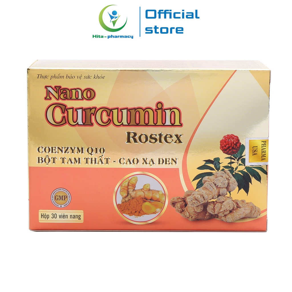 Nano Curcumin Rostex HDPHARMA giảm viêm loét dạ dày, tá tràng - 30 viên (Nano Curcumin Rostex)