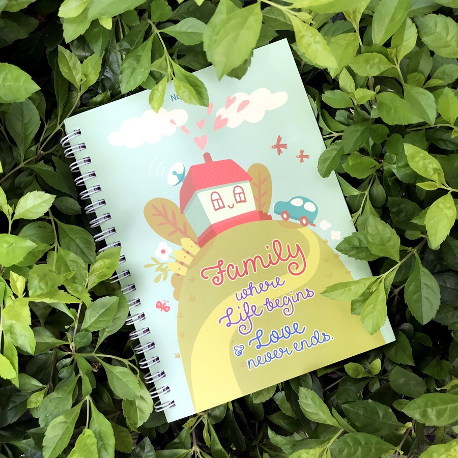 Sổ Tay/ Notebook: Gia Đình Thân Yêu - Family Where Life Begins And Love Never Ends ( Gáy Lò Xo)