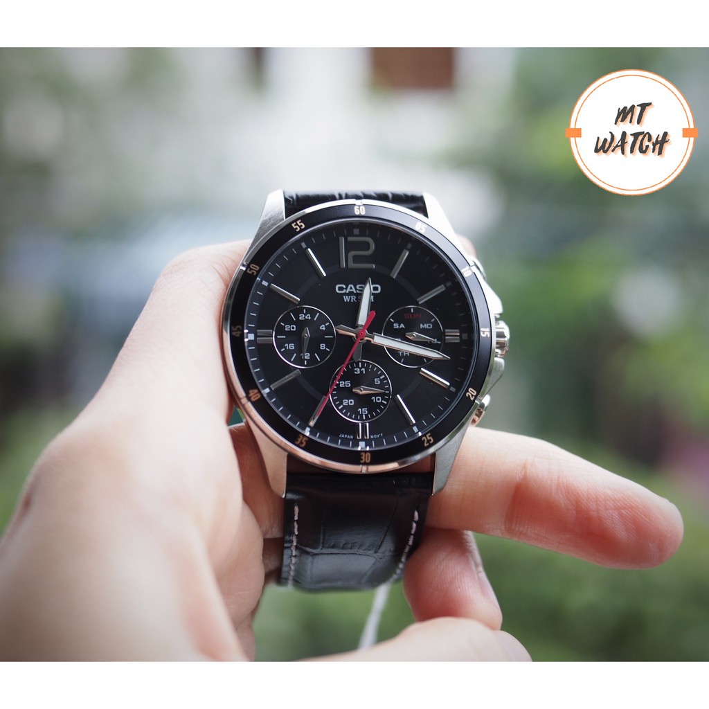 Đồng hồ Casio nam MTP-1374, đồng hồ kim chống nước, pin 3 năm