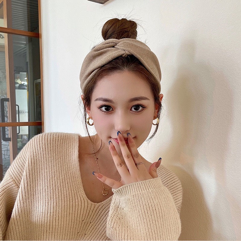 Băng Đô Cài Tóc Bản Rộng Phong Cách Hàn Quốc Đơn Giản Cho Nữ