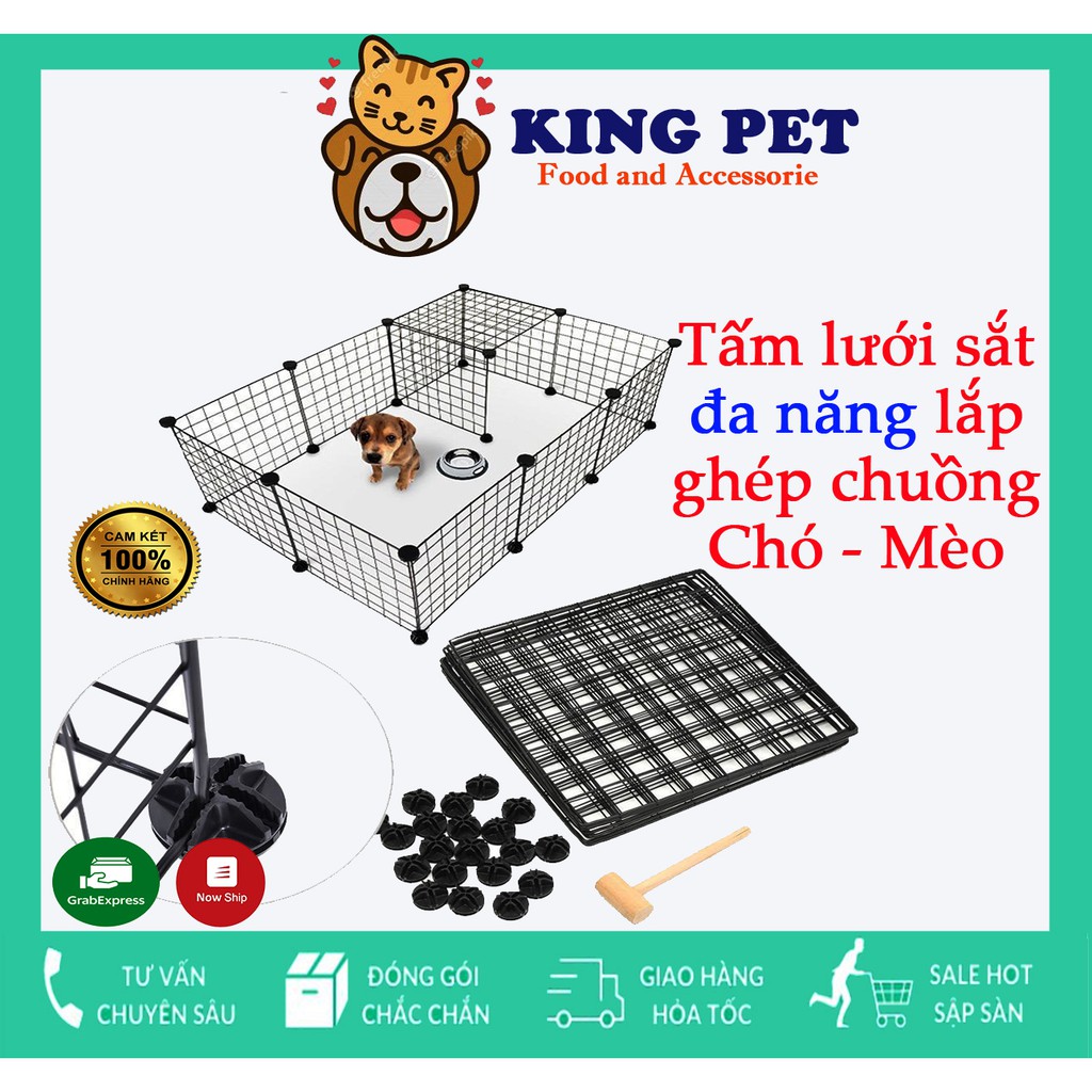 Tấm ghép quây chuồng chó, mèo bằng sắt sơn tĩnh điện ,dễ lắp ghép (có tặng chốt gắn)