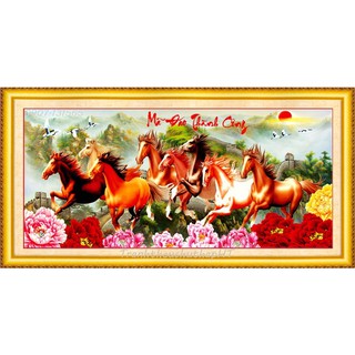 Tranh thêu chữ thập Mã đáo thành công 100*48cm LV3249 - tự thêu