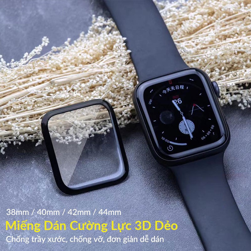 Miếng Dán Apple Watch Kuzoom 3D Dẻo Full Viền Chống Trầy Xước Size 38Mm 40Mm 42Mm 44Mm - Kính Cường Lực Apple Watch