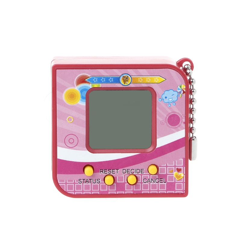 Máy Nuôi Thú Ảo Tamagotchi Hình Vuông Màn Hình LCD Kèm Móc Khóa Tiện Dụng