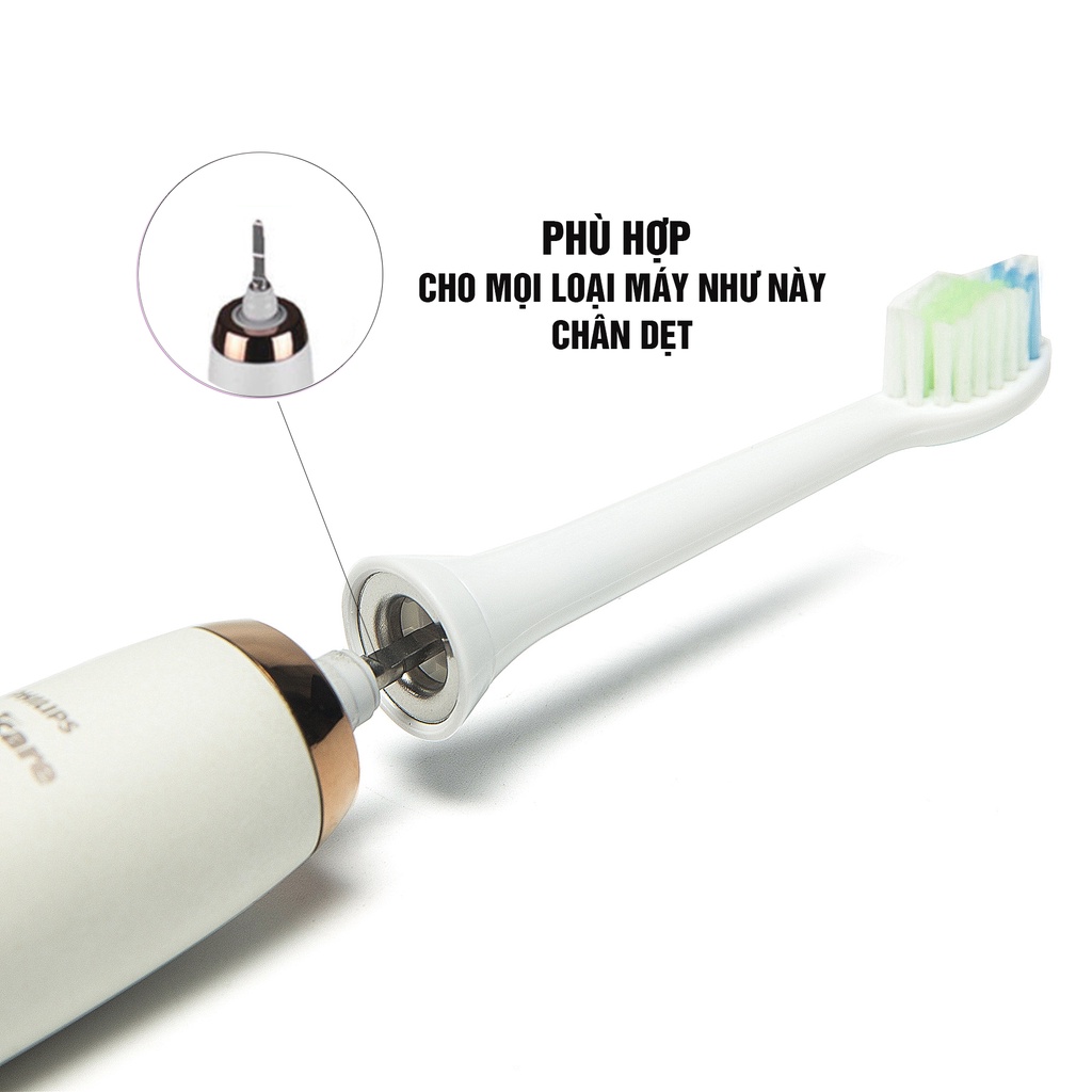 Cho máy Philips Sonicare W3/HX-6064 White - Premium White Bộ 4 đầu bàn chải đánh răng điện Minh House