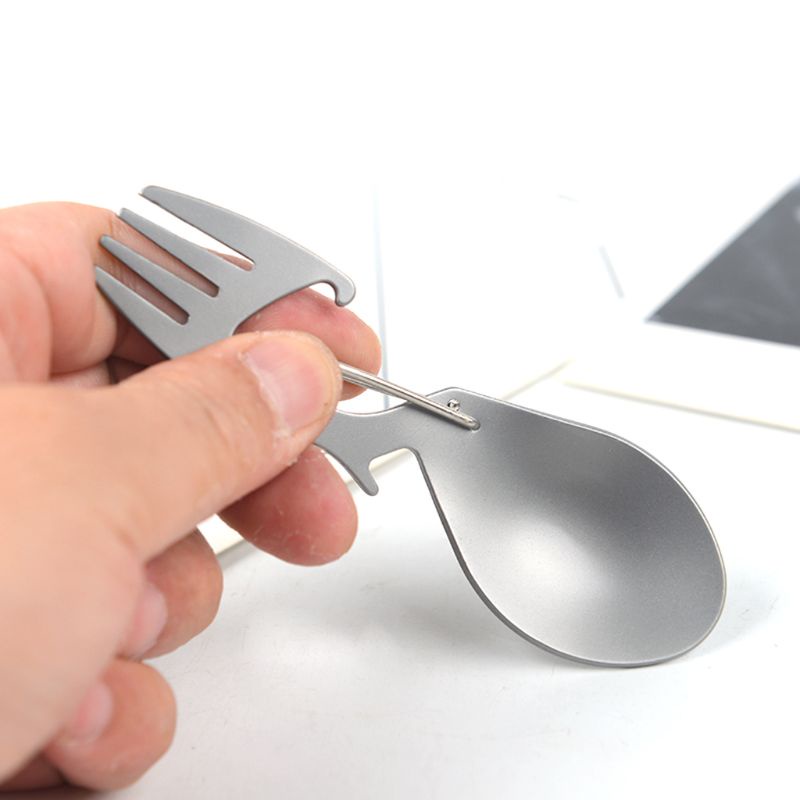 Muỗng / Nĩa Bằng Thép Không Gỉ Tiện Dụng Cho Cắm Trại / Leo Núi