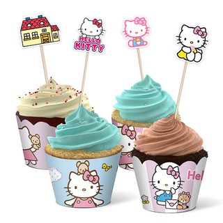 Ly Giấy Cupcake Sinh Nhật + Tem Cắm