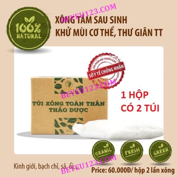 Hộp 2 Túi lọc xông toàn thân thảo dược tắm Wonmom 50gr - sau sinh cho Mẹ (Việt Nam) 50gr/hộp