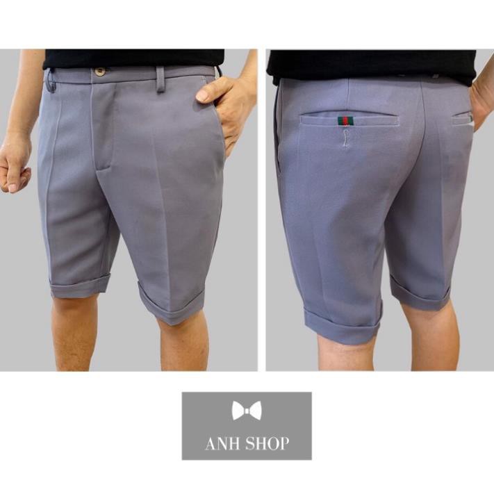 Quần vải nam cao cấp kiểu quần short ngắn, ống bó vừa (7 màu) chất vải co giãn 4 chiều thoải mái