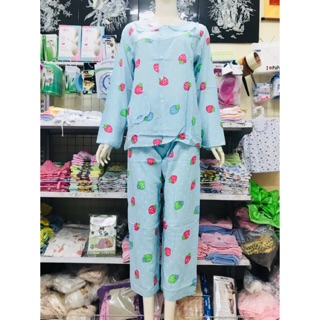 Bộ lanh sau sinh dài tay mẫu cài cúc size 45-65kg