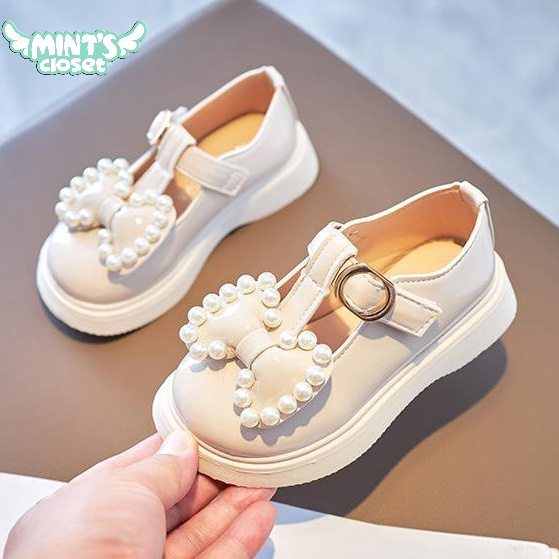 Giày búp bê nơ đính hạt bé gái 1 2 3 tuổi MINTSCLOSET Mint's Closet - GD8123