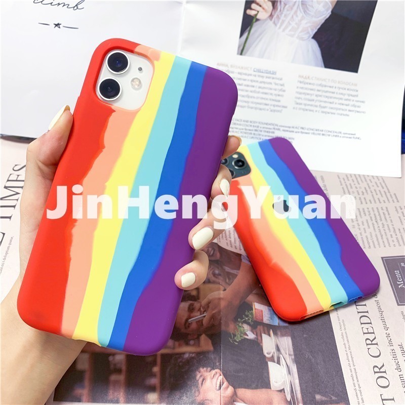 Ốp lưng mềm màu cầu vồng chống rơi cho IPhone 11 12 Pro Max Mini X XS Max XR 6S 7 6 8 Plus SE2 | BigBuy360 - bigbuy360.vn