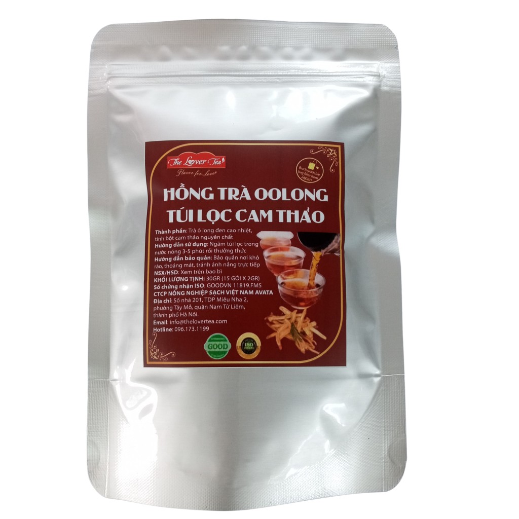 [MỚI] HỒNG TRÀ Ô LONG TÚI LỌC The Lover Tea 30g (15 túi lọc) - Oolong Tea hảo hạng chính hãng - Giá dùng thử đến 11/4