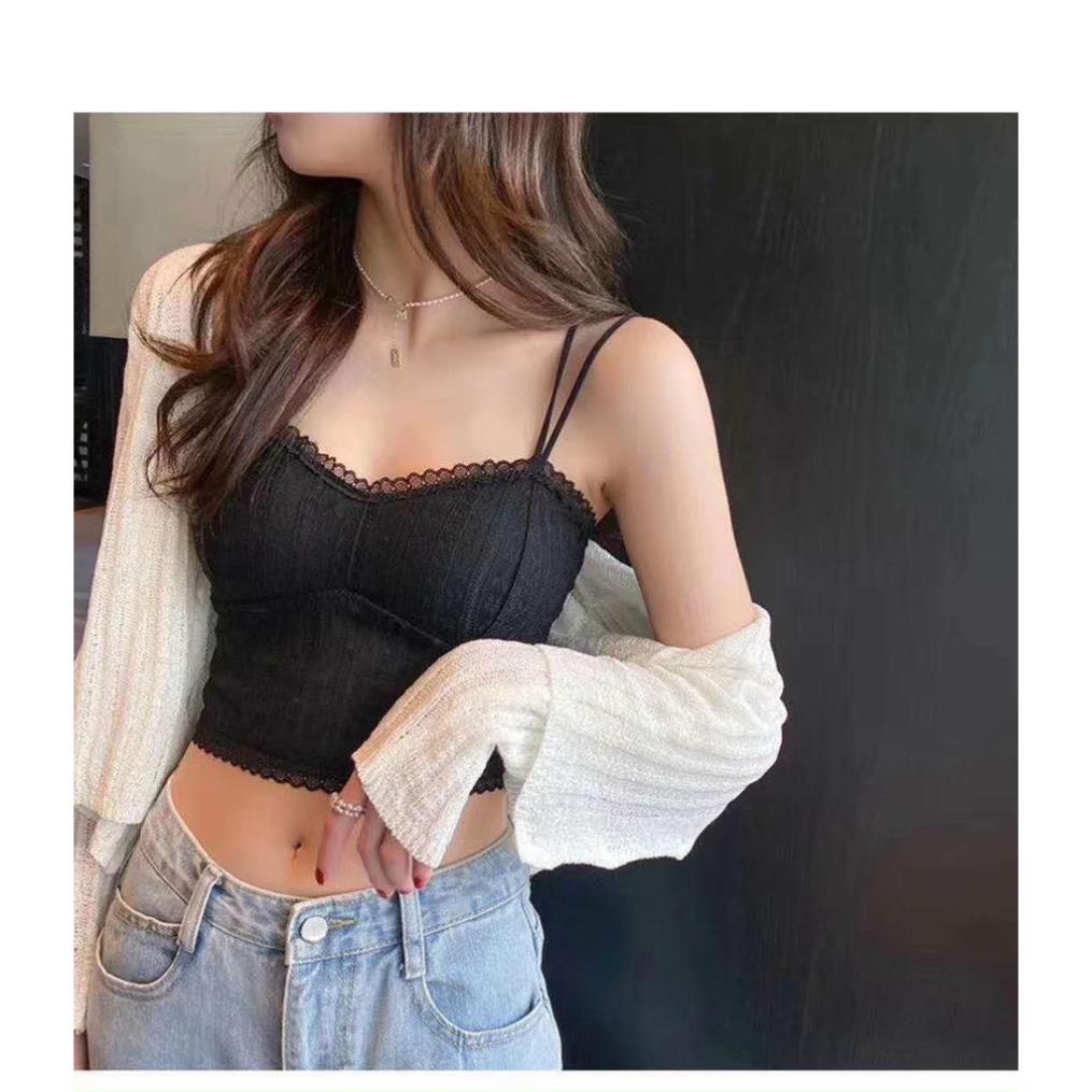 [Giá sỉ] Áo Bra Nữ 2 Dây Ren Mềm - Chéo Lưng Dây Đôi Croptop sexy 2031