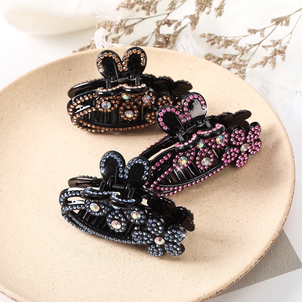 Kẹp tóc HAIMEIKANG hình bông hoa đính đá phong cách Hàn Quốc thời trang cho nữ