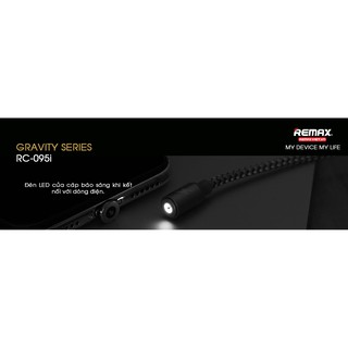 Cáp sạc, chuyển dữ liệu cho lightning remax gravity series rc – 095i